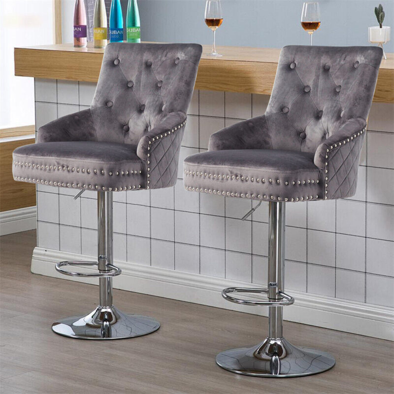 Velvet bar stools online with knocker